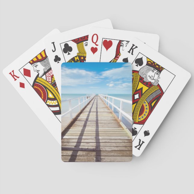 Tropisk strandbrygga Classic Casinokort (Baksidan)