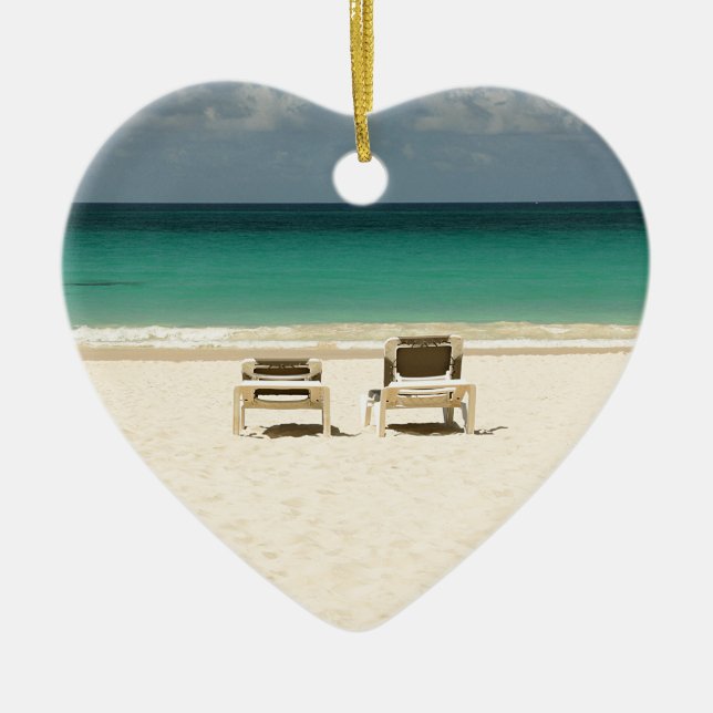 Tropisk strandDominikanska republiken Julgransprydnad Keramik (Framsidan)