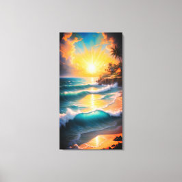 Tropisk strandduk på canvas