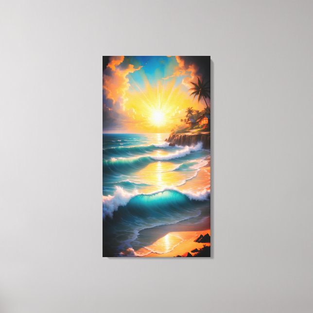 Tropisk strandduk på canvas (Framsida)