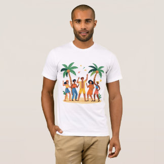 Tropisk strandfest med vänner sommarfirande t shirt