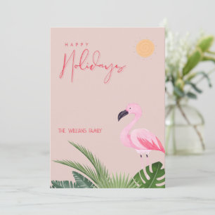 Tropisk strandflamingo jul julkort