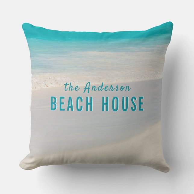 Tropisk "Strandhus" specialdesign Kudde (Framsida)