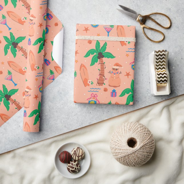 Tropisk strandjul i juli presentpapper (Hantverk)