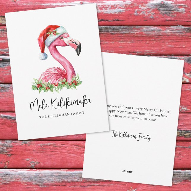 Tropisk strandjul Mele Kalikimaka Julkort (Mele Kalikimaka Tropical Beach Christmas Holiday Card)