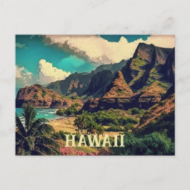 Tropisk strandkonst Hawaii vykort