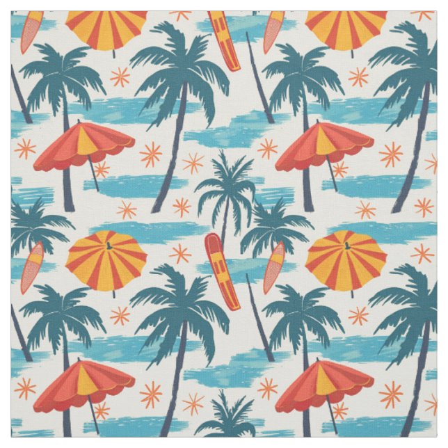 Tropisk strandpalm tyg (Provkarta)