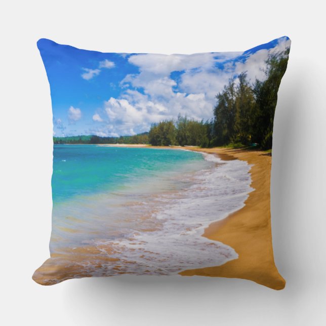 Tropisk strandparadis, Hawaii Kudde (Framsida)