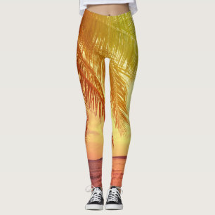Tropisk strandparadis: Lugn landskap. Leggings