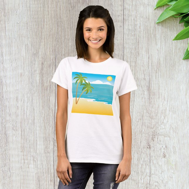 Tropisk strandparadis med palmer t shirt (Skapare uppladdad)
