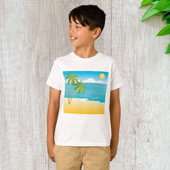 Tropisk strandparadis med palmer t shirt (Skapare uppladdad)