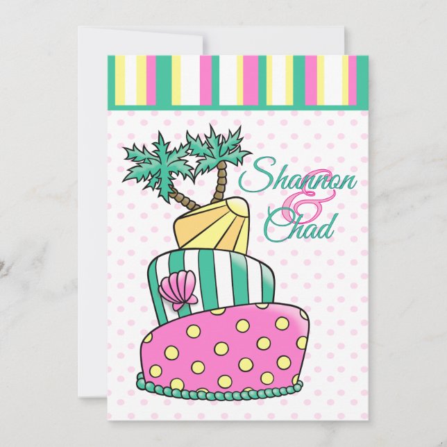 Tropisk Strandtårta Inbjudningar (Framsida)