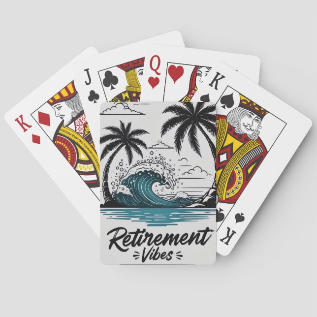 Tropisk strandvåg & palmer casinokort (Baksidan)