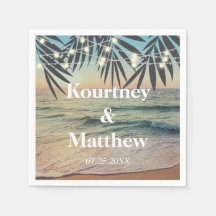 Tropisk string Ljus vid Personligt bröllp-stranden