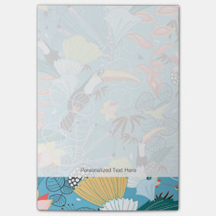 Tropisk struktur med Toucans och Hummingbirds Post-it Block