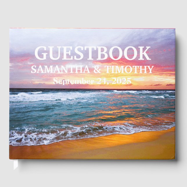 Tropisk strutsdestination Kusthavet Bröllop Gästböcker (Framsida)