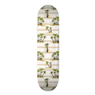 Tropisk stuga och palmer skateboard bräda 21,5 cm