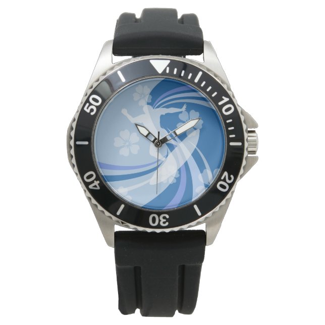 Tropisk Surfa Blue Armbandsur (Framsida)