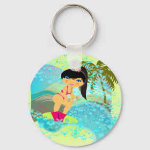Tropisk surfa Keychain Nyckelring
