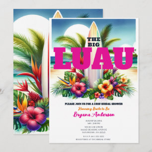 Tropisk Surfbräda Pool Party Luau Bröllopsdusch Inbjudningar