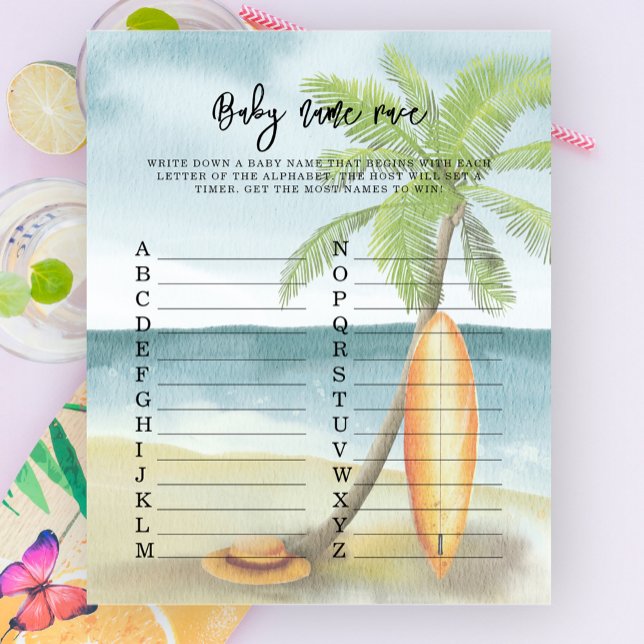 Tropisk surfstrand - Namntävling för bebisar (Skapare uppladdad)