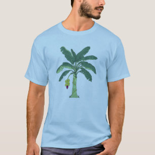 Tropisk T-Shirt med Bananträds-Grafik   Minimalist