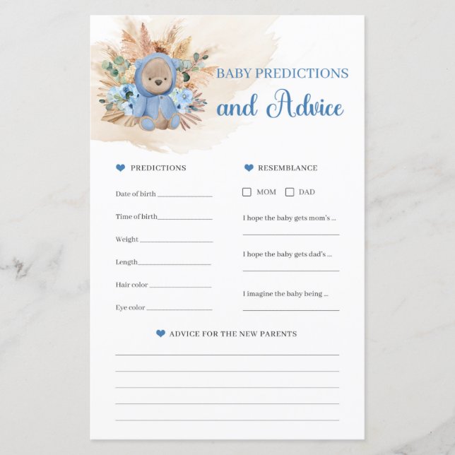 Tropisk teddybjörn Baby Förutsägelser och Råd (Framsida)