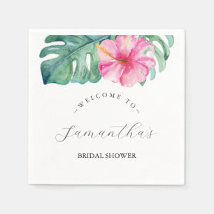 Tropisk tema Möhippa Hibiscus Flower Pappersservett