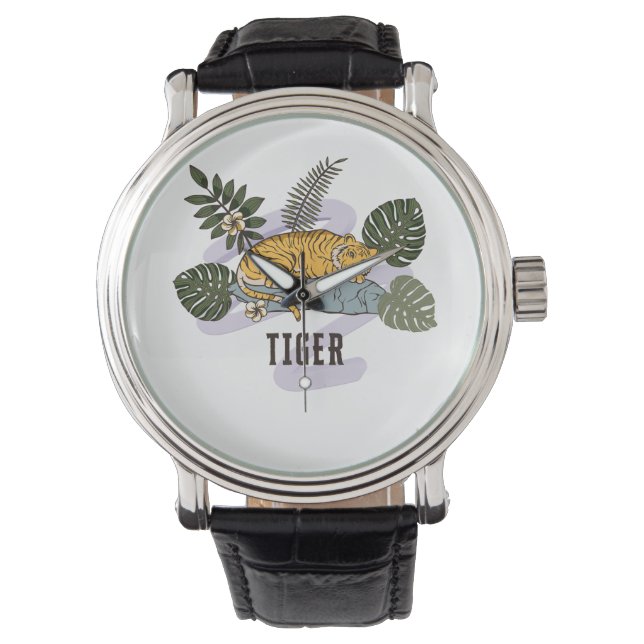 Tropisk Tiger vila Armbandsur (Framsida)