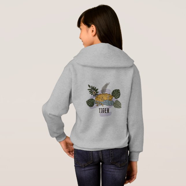Tropisk Tiger vila T Shirt (Hel baksida)
