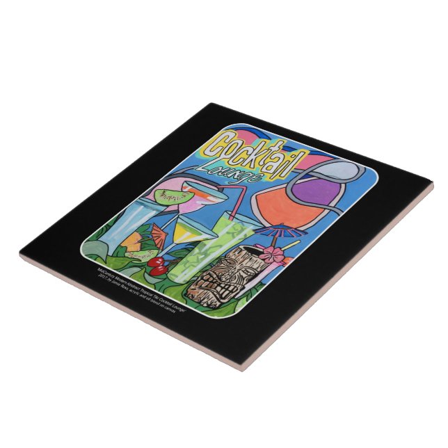 Tropisk Tiki cocktailbarmålning på a Kakelplatta (Sidan)