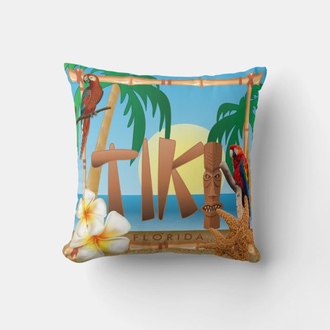 Tropisk Tiki-design Kudde (Framsida)