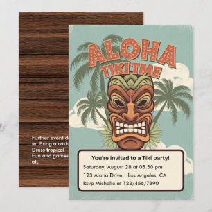 Tropisk Tiki-tid Hawaiiansk Luau-fest Inbjudningar