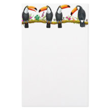 Tropisk Toco Toucan fågelbrevpapper