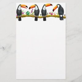 Tropisk Toco Toucan fågelbrevpapper Brevpapper