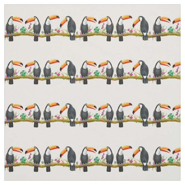 Tropisk Toco Toucan Talk Fabric Tyg (Provkarta)