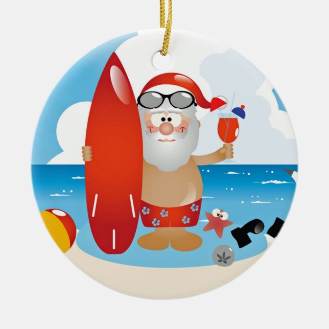 Tropisk Tomte Julgransprydnad Keramik (Framsidan)