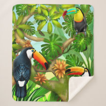 Tropisk Toucan djungelSherpa filt
