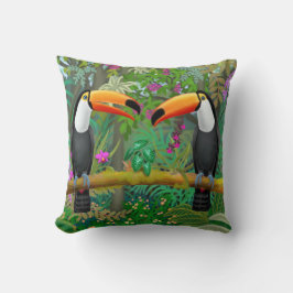 Tropisk Toucan fågeldekorativ kudde