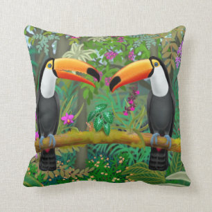 Tropisk Toucan fågeldekorativ kudde