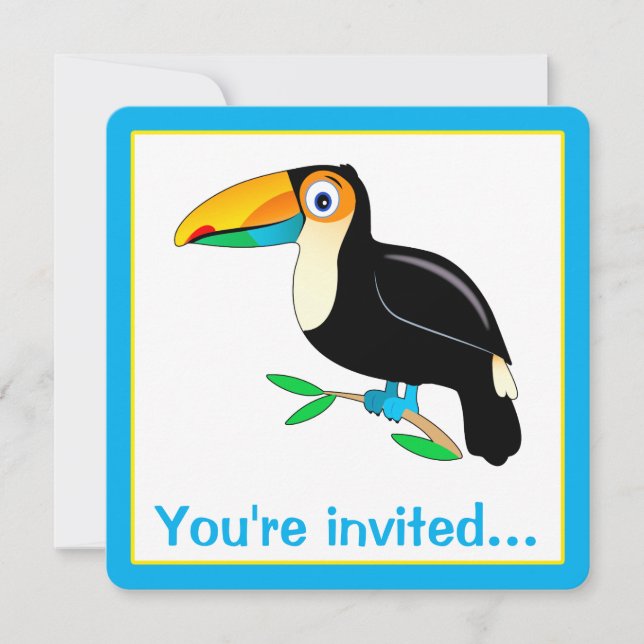 Tropisk Toucan Party Inbjudningar (Framsida)