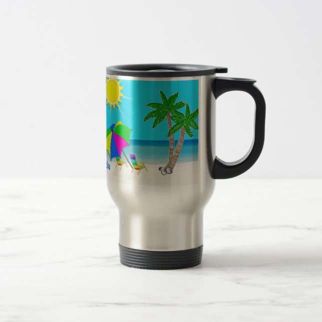 Tropisk travel mug för strandpersonligkaffe resemugg (Höger)