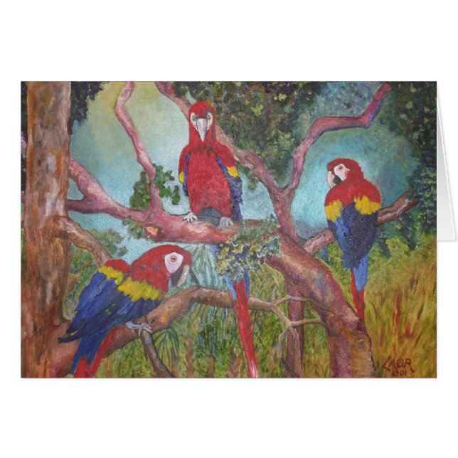 Tropisk Trio Hälsningskort (Framsidan Horizontal)