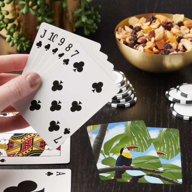 Tropisk tukan i ett träd casinokort (På plats)