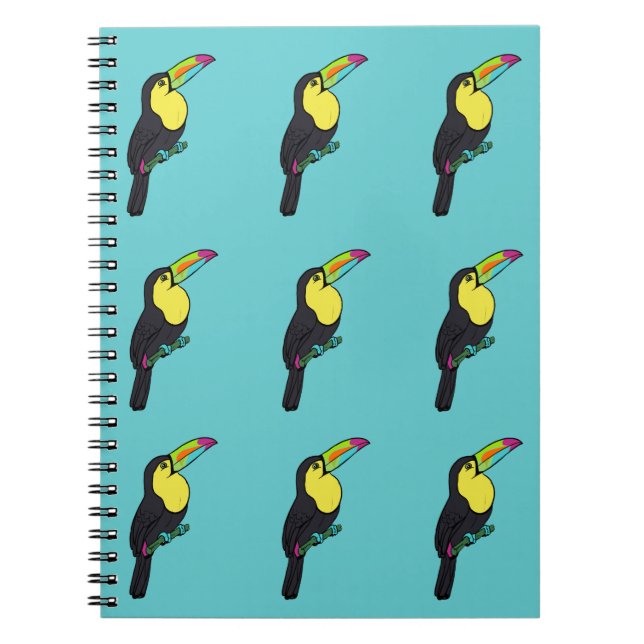 Tropisk turkos Toucan Spiral bärbar dator Anteckningsbok (Framsidan)