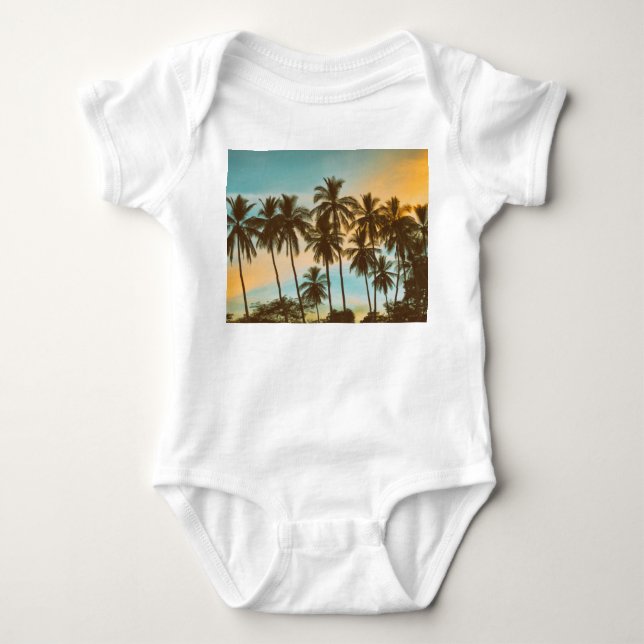 Tropisk twilight: Coconut Handflatan Silhouette T Shirt (Framsida)