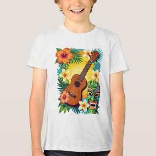 Tropisk Ukulele Tiki Luau-fest T-Shirt