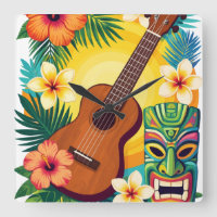 Tropisk Ukulele Tiki Luau Party Stämning T-Shirt