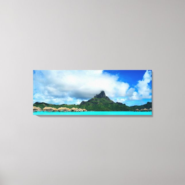Tropisk utväg på Bora Bora canvas panorama (Framsida)