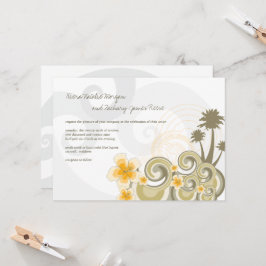Tropisk Vågar Gult Hibiscus Destination Wedding Inbjudningar